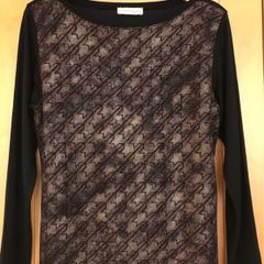 Ladies Black, Beige&Red Sparkly Top by Bellenisa, Italy