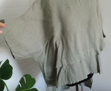 Linen tunic or blouse asymmetric over size large