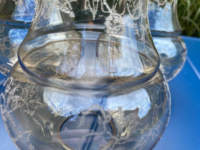 3 vintage glass light shades