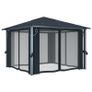 Gazebo with Curtain 300x300 cm Anthracite Aluminium Image 4