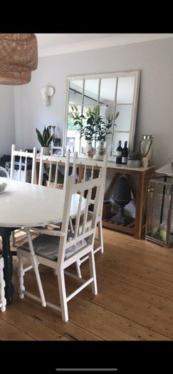 Large Vintage Style Window Pane Mirror