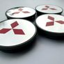 4 x wheel caps MITSUBISHI 69mm 70mm approx Alloy cap hub Image 2