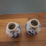 Chinese Miniature Vase Pair 19th Century Blue White Porcelain Image 4