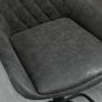 Retro Bar Stools Set of 2, Adjustable Kitchen Stool, Upholstered Bar Chairs with Back, Swivel Seat, Dark Grey Image 8