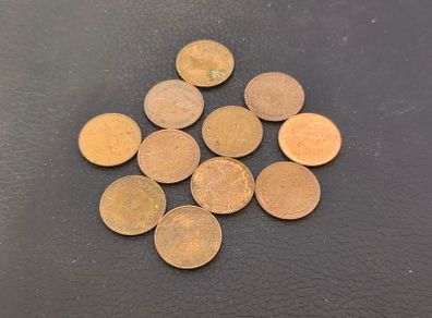 1/2 New Penny Coins Job Lot x11 Great Britain UK Circulated Queen Elizabeth