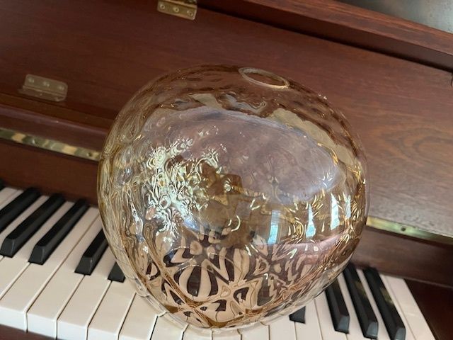 Glass Ceiling Light Shade In Prestine Vintage Condition. Stunning Gold / Amber Hue Colouring. Beautiful