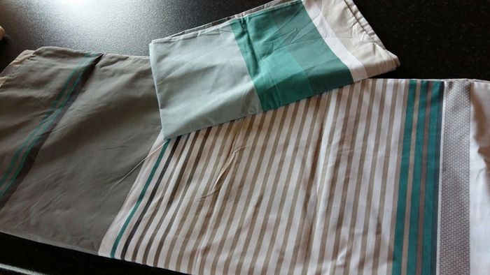 Bold teal stripe. Single bed duvet cover and pillow. NEXT brand