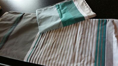 Bold teal stripe. Single bed duvet cover and pillow. NEXT brand