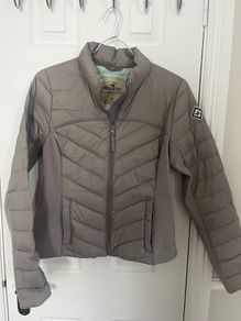 HOLLISTER grey/mint lightweight down jacket