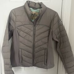 HOLLISTER grey/mint lightweight down jacket