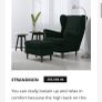 Green Velvet Wingback Armchair and Footstool - Strandmon Image 3