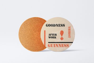 Vintage Style Guinness Replica 'After Work' Round Coaster