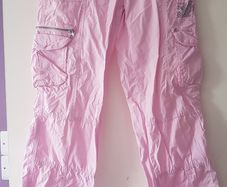 Pink cargo trousers like new fits adult 6/8 barely worn