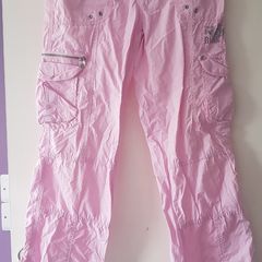 Pink cargo trousers like new fits adult 6/8 barely worn