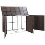 Triple Wheelie Bin Shed Brown 229x78x120 cm Poly Rattan Image 6