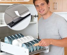 Brand New Extendable Plate Organiser Drawer Telescopic with Drip Tray 42x26x12cm.