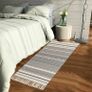 Cotton Area Runner Rug Washable Woven Boho Rug with Tassels Grey Printed Pattern Indoor Area Rug Moroccan Modern Carpet for Hallway, Living Room, Kitchen, Bedroom (FREE POSTAGE) Image 2
