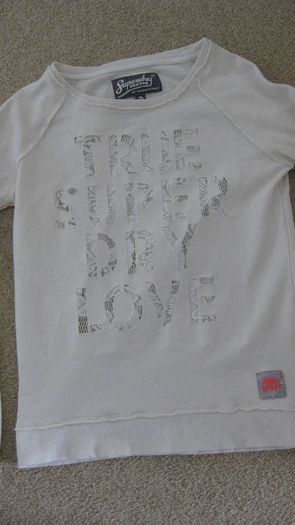 ladies cream/beige Superdry stressed look sweater size small/8 to 10
