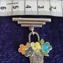 Vintage sterling silver and enamel flower basket brooch. Image 3