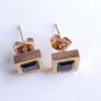 Cartier square stud earrings with black stone Image 10