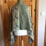 Large Green Pashmina Cashmere and Silk Shawl Scarf 70"x27"including postage Image 4