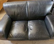 Black leather couch