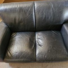Black leather couch