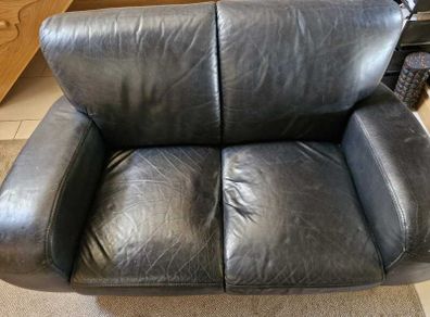 Black leather couch