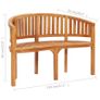 Banana Bench 120 cm Solid Teak Wood Image 2