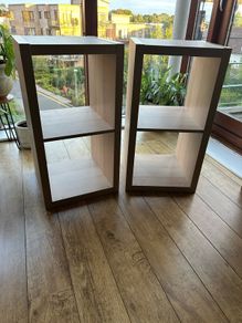 Kallax shelving unit white stained oak