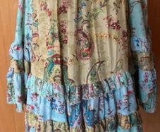 Silk Blend Ruffled/Layered Paisley Dress Size UK10