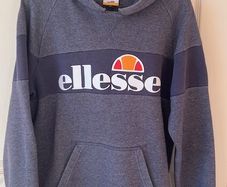 ELLESSE  hoodie sweater. Grey & Charcoal. Size small adult / labelled age 13/14 . Great Quality & In very good condition. Weighty 50% cotton