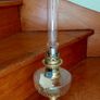 antique French crystal glass oil lamp, works Image 4