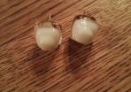 White Glass Earrings