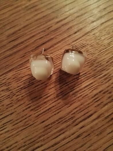 White Glass Earrings