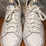 Adidas Originals Stan Smith Ladies UK5.5 EUR38.5 White Leather Trainers Gold Dot Pattern Image 4