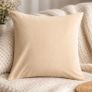 H&M Home Cotton Velvet Cushion Cover Light beige 50x50cm (two available) Image 2