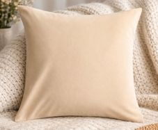 H&M Home Cotton Velvet Cushion Cover Light beige 50x50cm (two available)