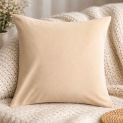 H&M Home Cotton Velvet Cushion Cover Light beige 50x50cm (two available)