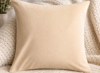 H&M Home Cotton Velvet Cushion Cover Light beige 50x50cm (two available)