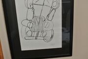 Unique Hand-Drawn Framed Picture Of A Car