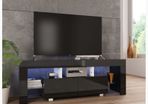 51 Inch Black Modern LED TV Stand Cabinet High Capacity TV Stand for Living Room