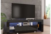 51 Inch Black Modern LED TV Stand Cabinet High Capacity TV Stand for Living Room