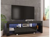 main image for ad 51 Inch Black Modern LED TV Stand Cabinet High Capacity TV Stand for Living Room