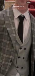 Check suit jacket and waistcoat size 38