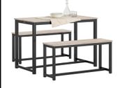 Compact 3-Piece Dining Set Dining table and 2 benches