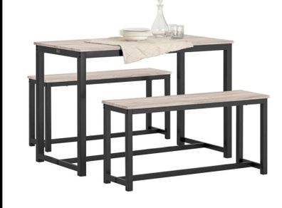 Compact 3-Piece Dining Set Dining table and 2 benches