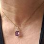 10 ct gold Natural  ametist and Natural  diamonds pendant & 9ct gold necklace Image 5