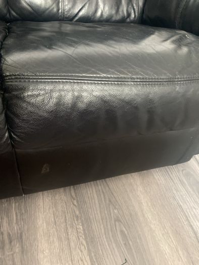 Black Leather 2 Seater Sofa