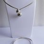 Vintage 1980s Sterling Silver 925 Bracelet and Collar Necklace 34,3g Image 2
